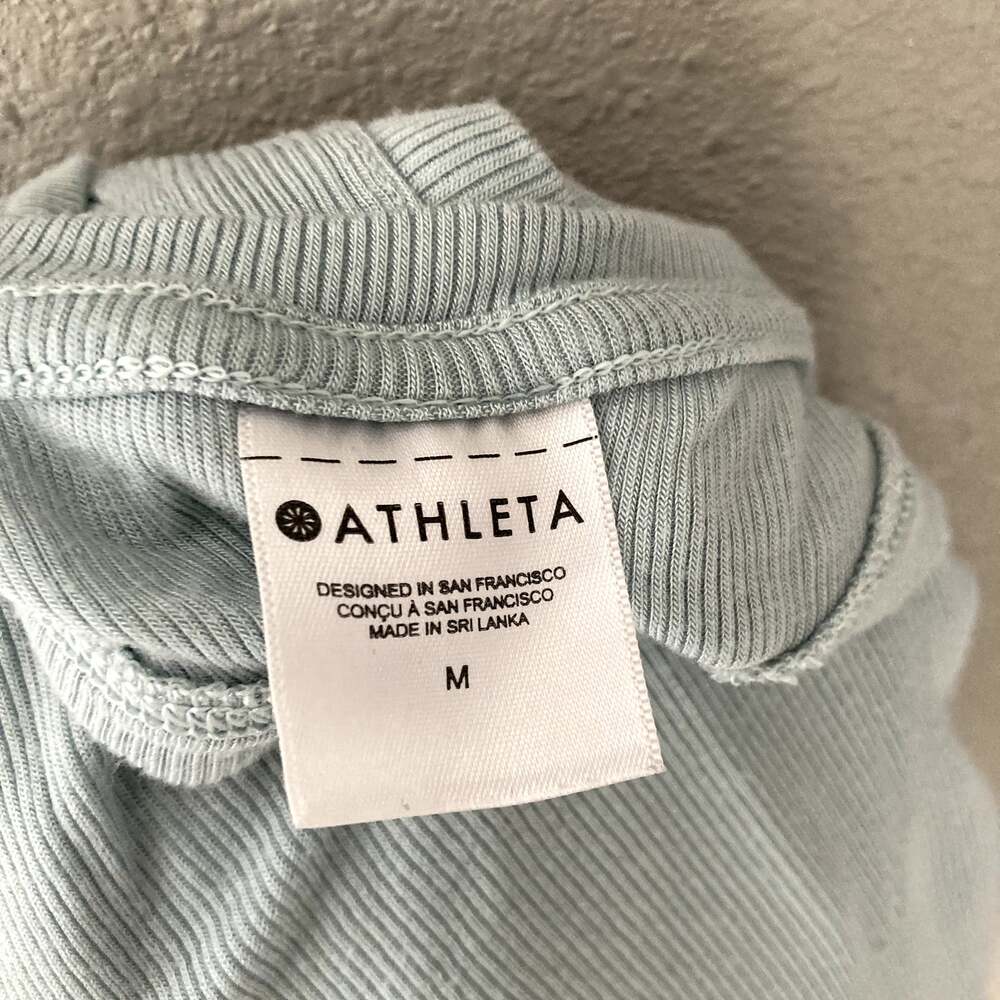 Athleta Ease In Modal Racerback Ribbed Tank Light Blue Medium - Picture 3 of 6